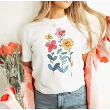 Damska koszulka z nadrukiem wiosenne kwiaty spring3