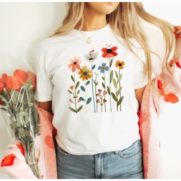 Damska koszulka z nadrukiem wiosenne kwiaty spring2