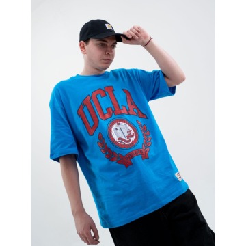 Koszulka Z Krótkim Rękawem Oversize Męska Niebieska Plus Eighteen UCLA