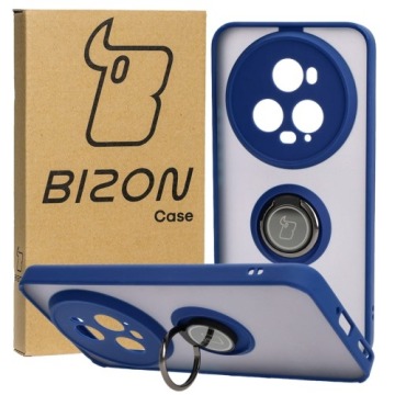 Etui Bizon Case Hybrid Ring do Honor Magic5 Pro, granatowe