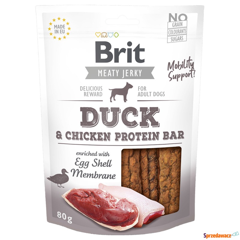 Brit Jerky Protein Bar, kaczka - 80 g - Przysmaki dla psów - Toruń