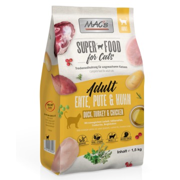 MAC's Superfood for Cats Adult, kaczka, indyk, kurczak - 1,5 kg