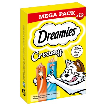 Dreamies Creamy Snacks, kurczak i łosoś - 12 x 10 g