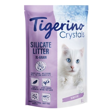 Tigerino Crystals XL-Grain Sensitive, żwirek dla kota – bezzapachowy - 6 x 5 l (ok 12,6 kg)