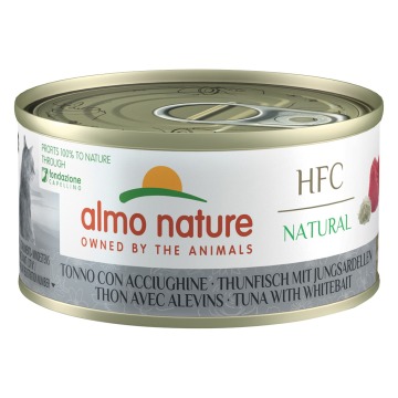 Almo Nature HFC Natural, 6 x 70 g - Tuńczyk i młode sardynki
