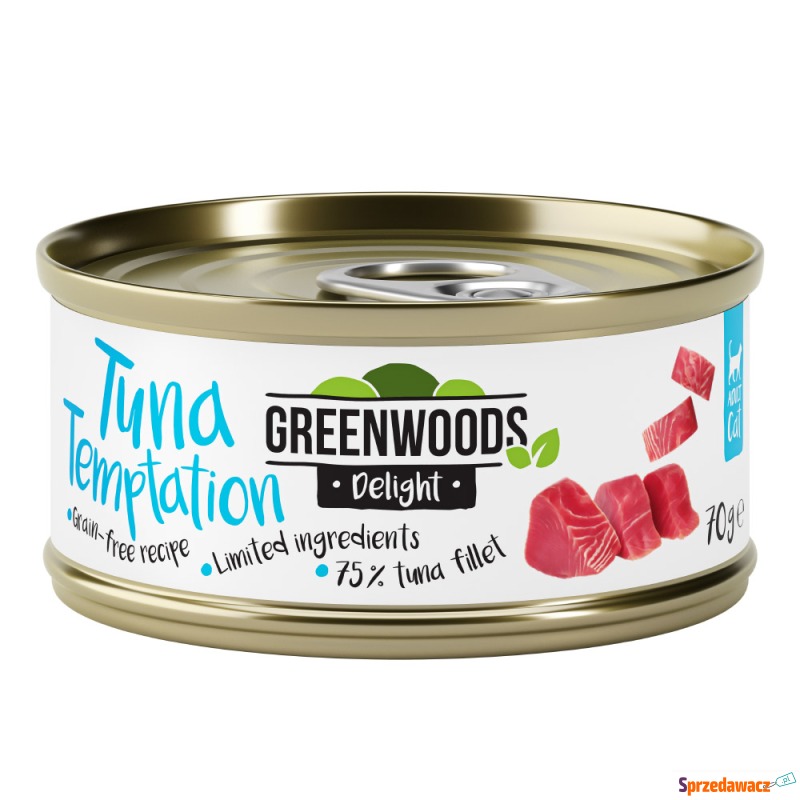 Greenwoods Delight, filet z tuńczyka 24 x 70 g - Karmy dla kotów - Chorzów