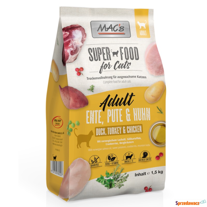 MAC's Superfood for Cats Adult, kaczka, indyk,... - Karmy dla kotów - Włocławek