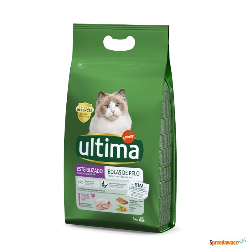 Ultima Cat Sterilized Hairball, indyk - 2 x 3... - Karmy dla kotów - Poznań