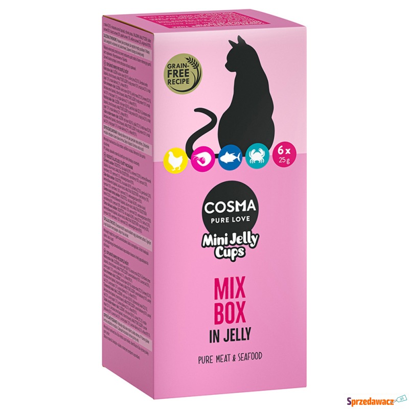 Cosma Mini Jelly Cups, 6 x 25 g  - Pakiet mieszany - Przysmaki dla kotów - Krotoszyn