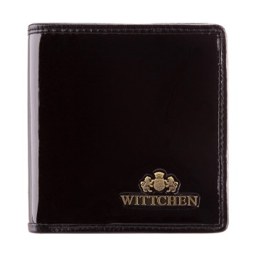 Wittchen - Damski portfel ze skóry lakierowany mały czarny