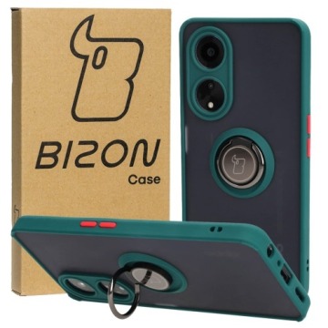 Etui Bizon Case Hybrid Ring do Oppo A98 5G, ciemnozielone