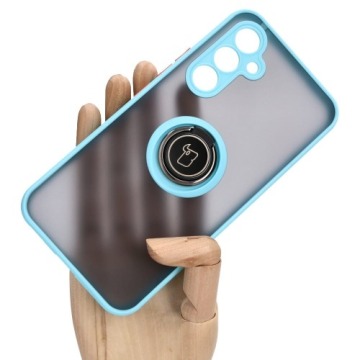 Etui Bizon Case Hybrid Ring do Galaxy A54 5G, błękitne