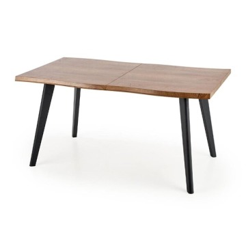 Stół rozkładany Dickson 120-180x80x75 cm, blat dąb naturalny, nogi czarne 