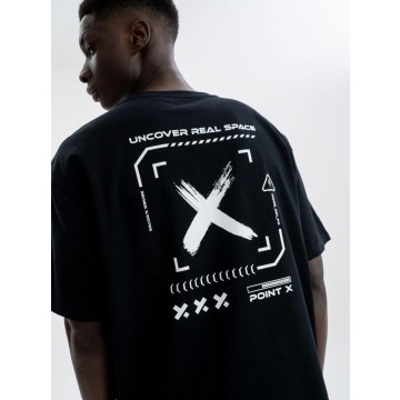 Koszulka Z Krótkim Rękawem Oversize Męska Czarna Point X Impulse