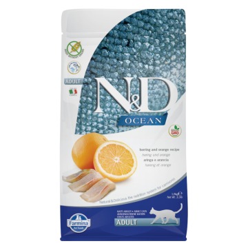 Farmina N&D Ocean bez zbóż Śledź & Pomarańcza Adult - 1,5 kg