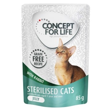 Concept for Life Sterilised Cats w galarecie, królik - bez zbóż - 48 x 85 g