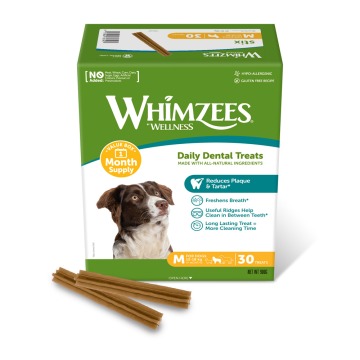 Whimzees by Wellness Monthly Stix Box - Rozmiar M: dla średnich psów (900 g, 30 szt.)