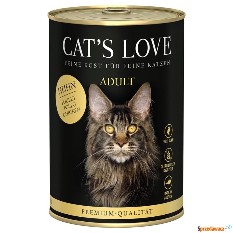 Cat's Love, 6 x 400 g - Czyste mięso z kurczaka - Karmy dla kotów - Płock