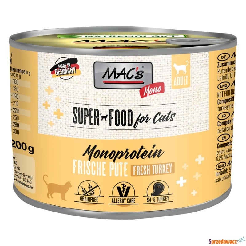 Megapakiet MAC´s Cat Mono Sensitive karma dla... - Karmy dla kotów - Głogów