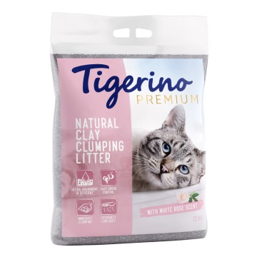 Tigerino Premium, żwirek dla kota - zapach białej róży - 12 kg (ok. 12 l)