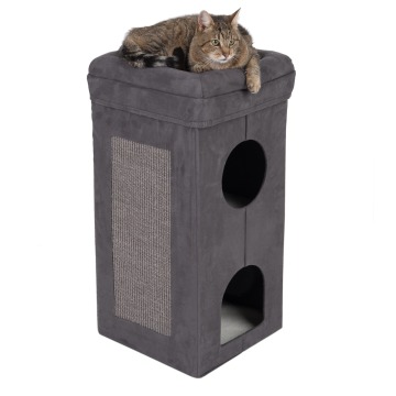 Soft’n Scratchy składana wieża dla kota - Ciemnoszaro-biała