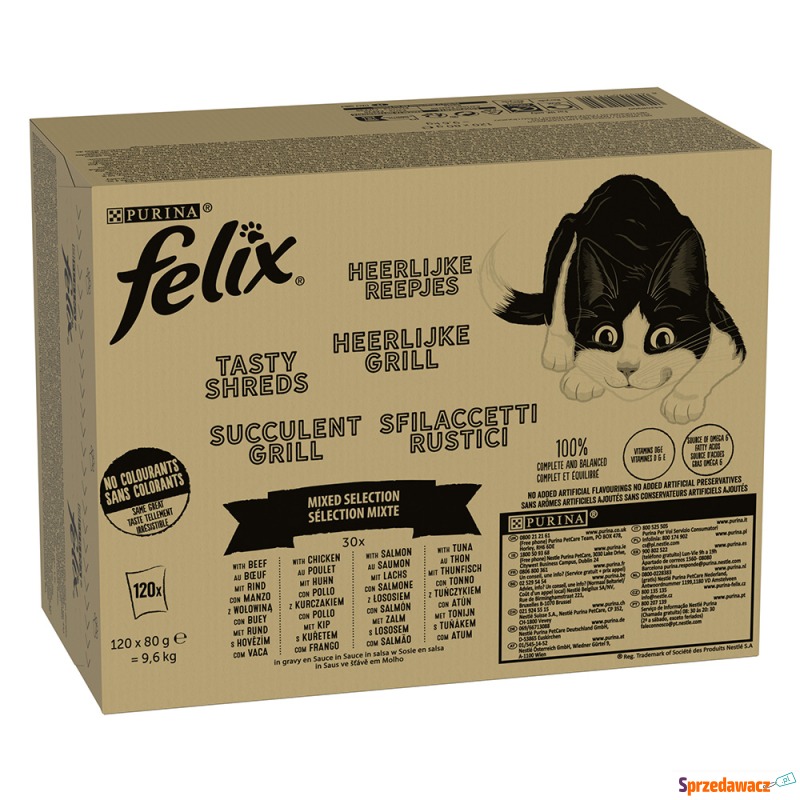 Megapakiet Felix Tasty Shreds, w sosie, 120 x... - Karmy dla kotów - Gorzów Wielkopolski
