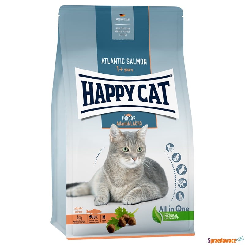 Happy Cat Indoor Adult, łosoś atlantycki - 2 x... - Karmy dla kotów - Koszalin