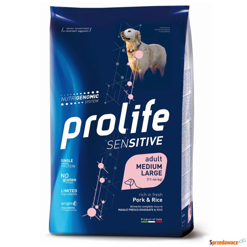 Prolife Dog Sensitive, wieprzowina i ryż - 10... - Karmy dla psów - Czeladź