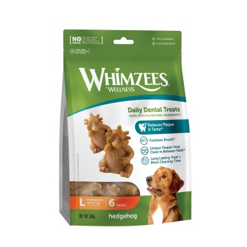 Whimzees by Wellness Hedgehog Snack - Rozmiar L: dla dużych psów (6 szt.)