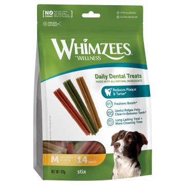 Whimzees by Wellness Stix - Rozmiar M: dla średnich psów (12 - 18 kg, 14 szt.)