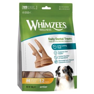 Whimzees by Wellness Occupy Antler - Rozmiar M: dla średnich psów, 12 szt.