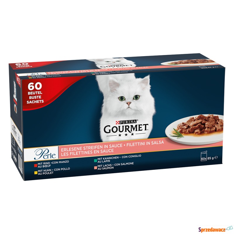 Megapakiet Gourmet Perle, w sosie, 60 x 85 g -... - Karmy dla kotów - Bytom