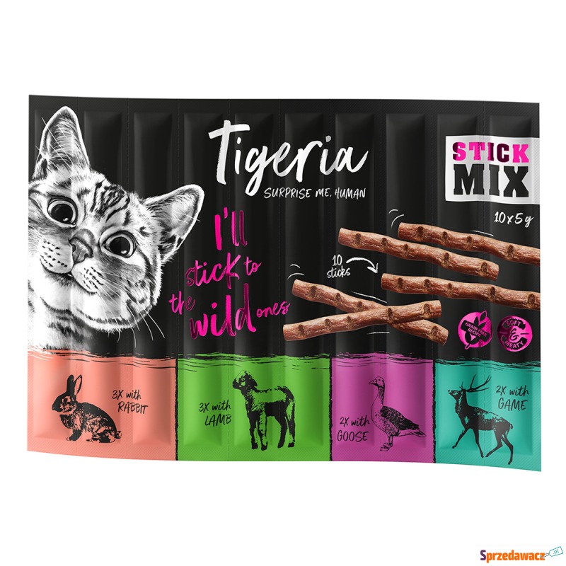 Tigeria Sticks paluszki, pakiet mieszany - 4... - Przysmaki dla kotów - Grudziądz