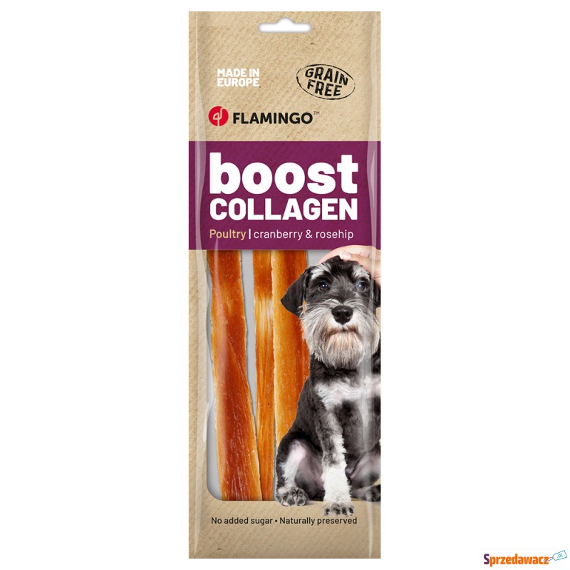 Flamingo Boost kolagenowe paski z kurczaka - 3... - Przysmaki dla psów - Gdynia