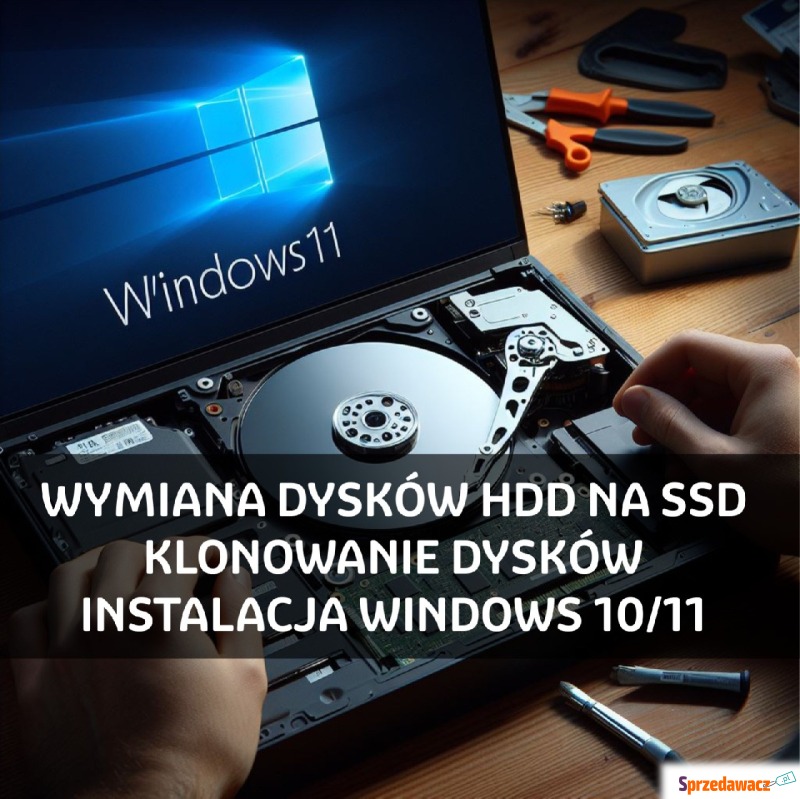 Wymiana dysku HDD na szybszy SSD, instalacja... - Usługi komputerowe, serwis - Kraków