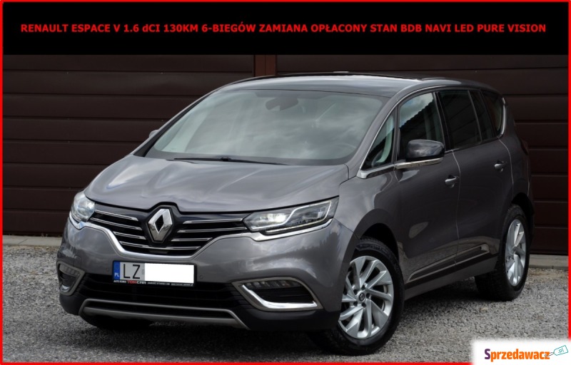 Renault Espace  Minivan/Van 2017,  1.6 diesel - Na sprzedaż za 39 900 zł - Zamość