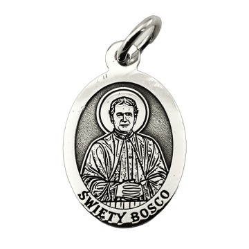 Medalik srebrny z wizerunkiem Św. Jana Bosco