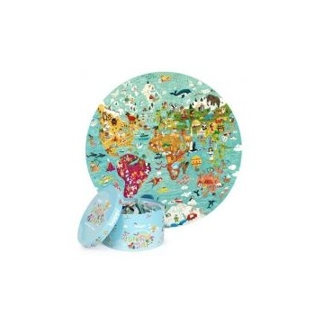  Puzzle okrągłe 150 Mapa świata Boppi