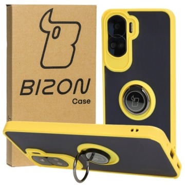 Etui Bizon Case Hybrid Ring do Honor 90 Lite, żółte