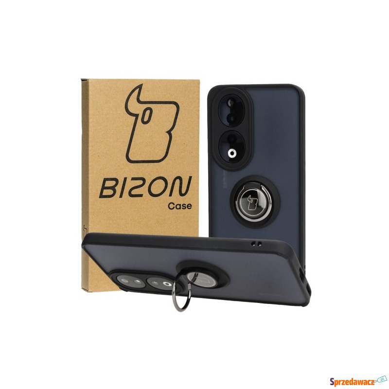 Etui Bizon Case Hybrid Ring do Honor 90, czarne - Etui na telefon - Płock