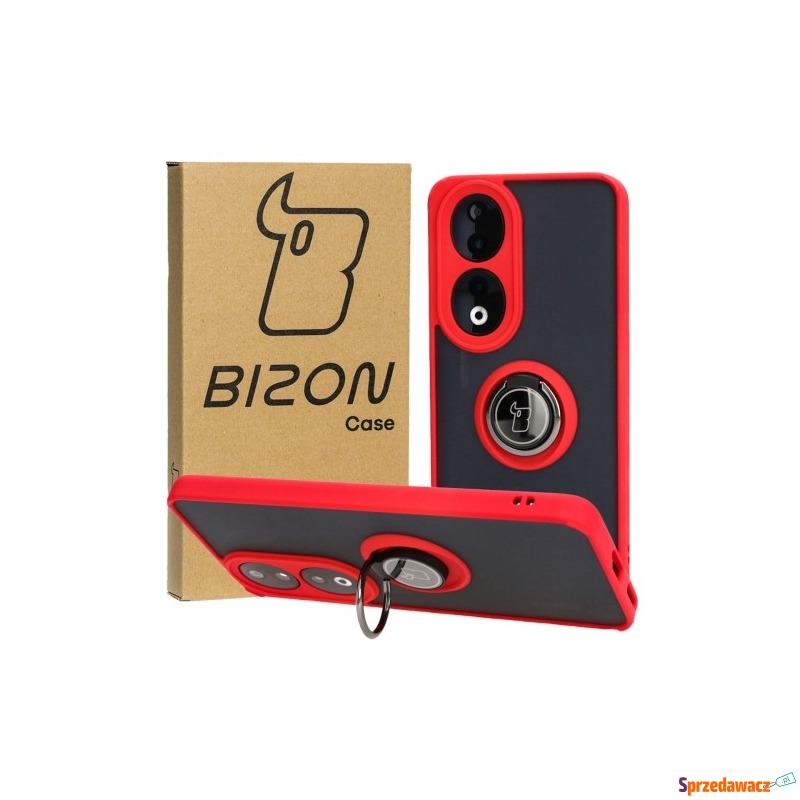 Etui Bizon Case Hybrid Ring do Honor 90, czerwone - Etui na telefon - Głogów