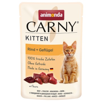 Megapakiet animonda Carny Kitten, 24 x 85 g - Wołowina i drób