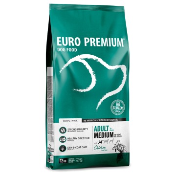 Euro Premium Medium Adult kurczak, ryż dla psów - 12 kg