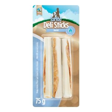 Barkoo Deli Sticks Dental pałeczki do żucia - Ok. 12,7 cm, ⌀ 1,7 cm (6 x 75 g)