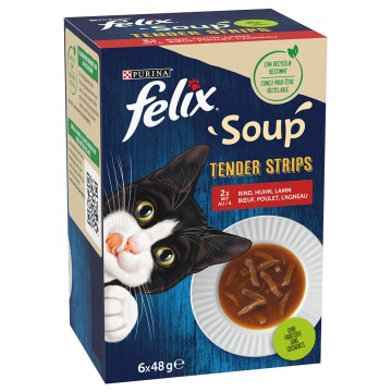 24 + 6 gratis! Felix Soup Filet / Soup, karma uzupełniająca dla kota, 30 x 48 g - Soup Filet, wiejsk