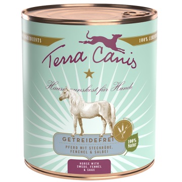 Terra Canis bez zbóż, 6 x 800 g - Konina z ziemniakami, dynią i brukwią