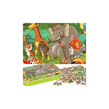  Puzzle dla dzieci bajkowe w puszce dżungla 60 elementów 