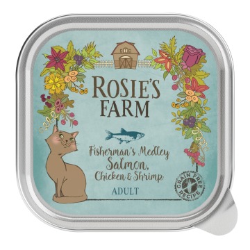 Rosie's Farm Adult, 16 x 100 g - Łosoś i kurczak z krewetkami