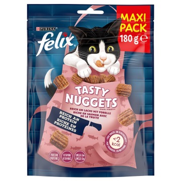 Felix Tasty Nuggets, łosoś i pstrąg - 2 x 180 g