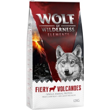 Dwupak Wolf of Wilderness „Elements”, 2 x 12 kg - Fiery Volcanoes, jagnięcina